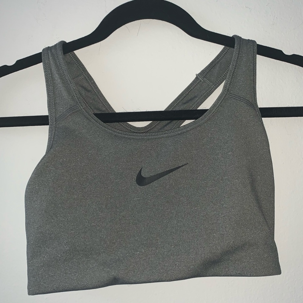 Nike dri fit sports bra grey size small